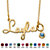Round Simulated Birthstone Charm Nameplate Necklace in 14k Yellow Gold Over Sterling Silver 19"-103 at PalmBeach Jewelry