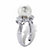 Round Simulated Pearl and Cubic Zirconia Ring .83 TCW in Sterling Silver (10mm)-12 at PalmBeach Jewelry