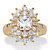 Cushion-Cut Cubic Zirconia Floral Cluster Ring 2.84 TCW in 14k Yellow Gold over Sterling Silver-11 at PalmBeach Jewelry
