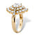 Cushion-Cut Cubic Zirconia Floral Cluster Ring 2.84 TCW in 14k Yellow Gold over Sterling Silver-12 at PalmBeach Jewelry