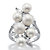 Round Simulated Pearl and Cubic Zirconia Cluster Cocktail Ring 1.57 TCW in Sterling Silver (6mm)-11 at PalmBeach Jewelry