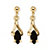 Marquise-Shaped Genuine Onyx Drop Earrings in Yellow Gold Tone-11 at PalmBeach Jewelry