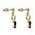 Marquise-Shaped Genuine Onyx Drop Earrings in Yellow Gold Tone-12 at PalmBeach Jewelry