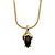 Genuine Black Onyx Yellow Gold Tone Pendant Marquise Necklace 18"-11 at PalmBeach Jewelry