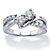 Round Cubic Zirconia 2-Stone Bypass Promise Ring 1.20 TCW in Platinum over Sterling Silver-11 at PalmBeach Jewelry