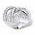 Tapered Baguette Cubic Zirconia Channel-Set Crossover Highway Ring 5.95 TCW in Platinum over Sterling Silver-12 at PalmBeach Jewelry