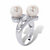 Genuine Freshwater Cultured Pearl and Cubic Zirconia Bypass Ring 1.30 TCW in Sterling Silver (9mm)-12 at PalmBeach Jewelry