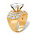 Round Cubic Zirconia Wide Multi-Row Ring 8.99 TCW in 18k Gold over Sterling Silver-12 at PalmBeach Jewelry