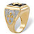 Men's Genuine Black Onyx Cabochon Textured Cross Ring Gold-Plated-12 at PalmBeach Jewelry