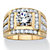 Men's Round Cubic Zirconia Multi-Row Ring 4.38 TCW Yellow Gold-Plated-11 at PalmBeach Jewelry