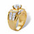 Men's Round Cubic Zirconia Multi-Row Ring 4.38 TCW Yellow Gold-Plated-12 at PalmBeach Jewelry