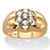 Men's Round Cubic Zirconia Flower Ring .88 TCW in 14k Yellow Gold over Sterling Silver-11 at PalmBeach Jewelry