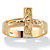 Men's Horizontal Crucifix Cross Men's Ring in 14k Yellow Gold over Sterling Silver-11 at PalmBeach Jewelry