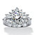 Round and Marquise-Cut Cubic Zirconia Starburst Cluster Cocktail Ring 3.61 TCW Platinum-Plated-11 at PalmBeach Jewelry
