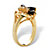 Marquise-Shaped Onyx and Crystal Swirl Ring in Gold-Plated-12 at PalmBeach Jewelry