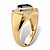 Men's Square-Cut Created Blue Sapphire Octagon Ring 2.20 TCW in 18k Yellow Gold over Sterling Silver-12 at PalmBeach Jewelry