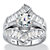 Round Cubic Zirconia Jacket Wedding Ring Set 3.40 TCW in Platinum Over Sterling Silver-11 at PalmBeach Jewelry