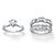 Round Cubic Zirconia 2-Piece Scalloped Jacket Wedding Set 4.46 TCW in Platinum over Sterling Silver-12 at PalmBeach Jewelry