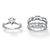 Round Cubic Zirconia 2-Piece Scalloped Jacket Wedding Set 4.46 TCW in Platinum over Sterling Silver-15 at PalmBeach Jewelry
