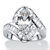 Marquise-Cut Cubic Zirconia Curved Engagement Ring 4.92 TCW Platinum-Plated-11 at PalmBeach Jewelry