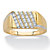 Round Diamond Men's Multi-Row Diagonal Grid Ring 1/5 TCW in Solid 10k Yellow Gold-11 at PalmBeach Jewelry