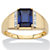Men's Emerald-Cut Created Blue Sapphire and Diamond Accent Ring 2.30 TCW in Solid 10k Yellow Gold-11 at PalmBeach Jewelry