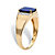 Men's Emerald-Cut Created Blue Sapphire and Diamond Accent Ring 2.30 TCW in Solid 10k Yellow Gold-12 at Direct Charge presents PalmBeach