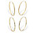 Twisted and Polished 2-Pair Set Eternity Hoop Earrings in 18k Yellow Gold over Sterling Silver (2 1/4")-11 at PalmBeach Jewelry