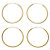 Twisted and Polished 2-Pair Set Eternity Hoop Earrings in 18k Yellow Gold over Sterling Silver (2 1/4")-12 at PalmBeach Jewelry
