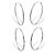 SETA JEWELRY Twisted and Polished Sterling Silver 2-Pair Set Eternity Hoop Earrings 2 1/4" (2 1/4")-11 at Seta Jewelry