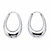 SETA JEWELRY Polished Oval Puffed Hoop Earrings in Hollow Sterling Silver (1 1/8")-12 at Seta Jewelry