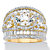 Oval Cubic Zirconia with Pear-Cut and Baguette Accents Engagement Ring 6.70 TCW Gold-Plated-11 at PalmBeach Jewelry