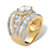 Oval Cubic Zirconia with Pear-Cut and Baguette Accents Engagement Ring 6.70 TCW Gold-Plated-12 at PalmBeach Jewelry