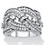 Round and Baguette Cubic Zirconia Crossover Highway Ring 1.67 TCW Platinum-Plated-11 at PalmBeach Jewelry