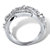 Round and Baguette Cubic Zirconia Crossover Highway Ring 1.67 TCW Platinum-Plated-12 at PalmBeach Jewelry