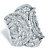Baguette and Round Cubic Zirconia Art Deco Style Cocktail Ring 6.02 TCW Platinum-Plated (31mm)-11 at PalmBeach Jewelry