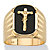 Men's Cushion-Cut Genuine Onyx Crucifix Cross Ring in 14k Yellow Gold over Sterling Silver-11 at PalmBeach Jewelry