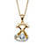 Round CZ in Motion Cubic Zirconia Cat Charm Pendant Necklace .78 TCW Yellow Gold-Plated 18"-20"-11 at PalmBeach Jewelry