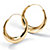 Puffed Hoop Earrings in 18k Yellow Gold over Sterling Silver 1 7/8"-15 at Direct Charge presents PalmBeach