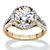 Round Cubic Zirconia Halo Engagement Ring 3 TCW Yellow Gold-Plated-11 at PalmBeach Jewelry