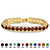 Round Simulated Birthstone and Crystal Tennis Bracelet in Gold Tone 7"-101 at PalmBeach Jewelry