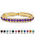 Round Simulated Birthstone and Crystal Tennis Bracelet in Gold Tone 7"-102 at PalmBeach Jewelry