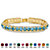 Round Simulated Birthstone and Crystal Tennis Bracelet in Gold Tone 7"-103 at PalmBeach Jewelry