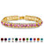 Round Simulated Birthstone and Crystal Tennis Bracelet in Gold Tone 7"-106 at PalmBeach Jewelry