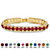 Round Simulated Birthstone and Crystal Tennis Bracelet in Gold Tone 7"-107 at PalmBeach Jewelry