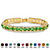 Round Simulated Birthstone and Crystal Tennis Bracelet in Gold Tone 7"-108 at PalmBeach Jewelry