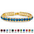 Round Simulated Birthstone and Crystal Tennis Bracelet in Gold Tone 7"-109 at PalmBeach Jewelry