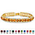 Round Simulated Birthstone and Crystal Tennis Bracelet in Gold Tone 7"-111 at PalmBeach Jewelry