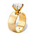 Round Cubic Zirconia Solitaire Engagement Ring 4.0 TCW in 14k Yellow Gold over Sterling Silver-12 at PalmBeach Jewelry