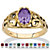 Oval-Cut Simulated Birthstone Filigree Ring in 14k Gold over Sterling Silver-102 at PalmBeach Jewelry